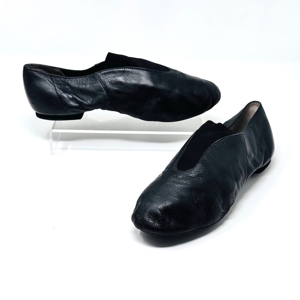 Bloch Ballet Flats‎ Women 10.5 Black Leather Slip On Dance Shoes Jazz Modern